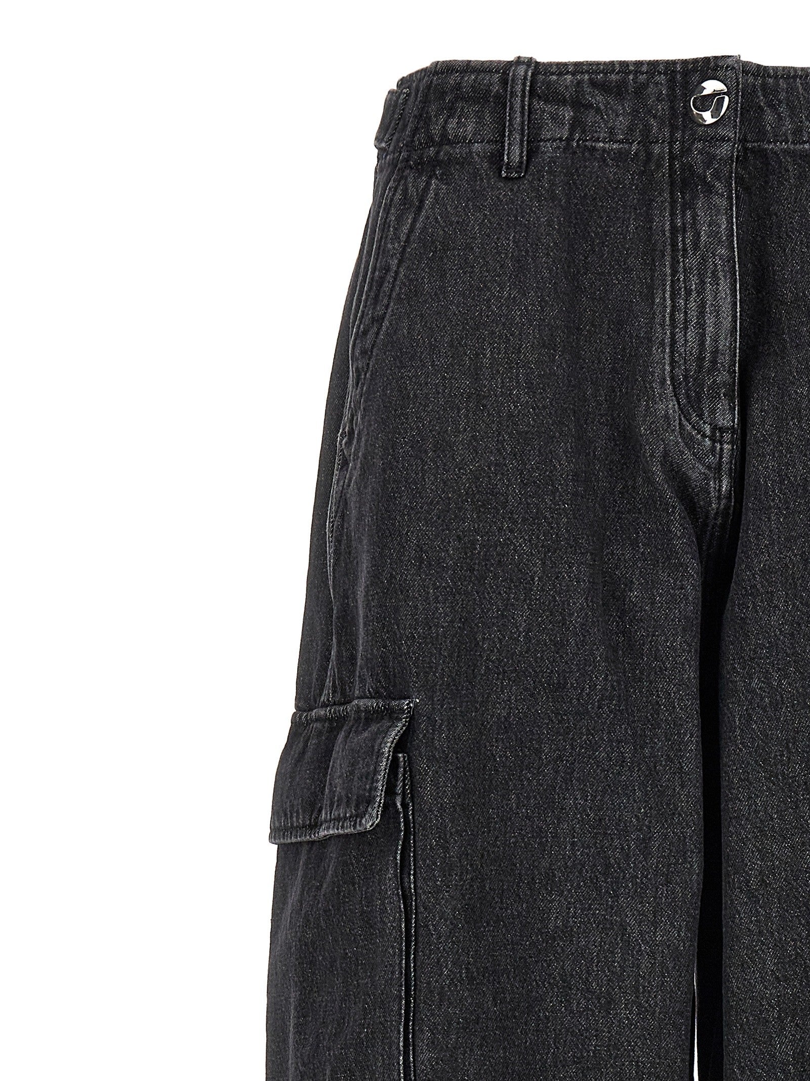 Coperni Denim Wide Leg Cargo Jeans Black
