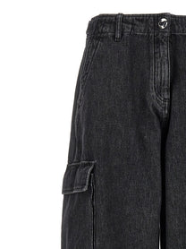 Coperni Denim Wide Leg Cargo Jeans Black