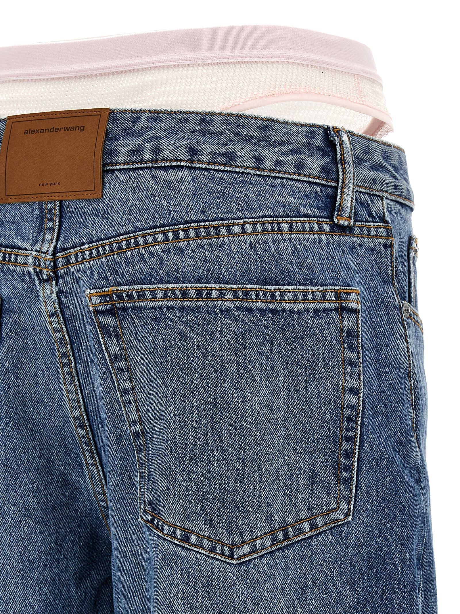 DENIM X ALEXANDER WANG - DENIM X ALEXANDER WANG - ’Slit Hem Prestyle Hotfix Mesh Undie’ jeans - Women’s Clothing