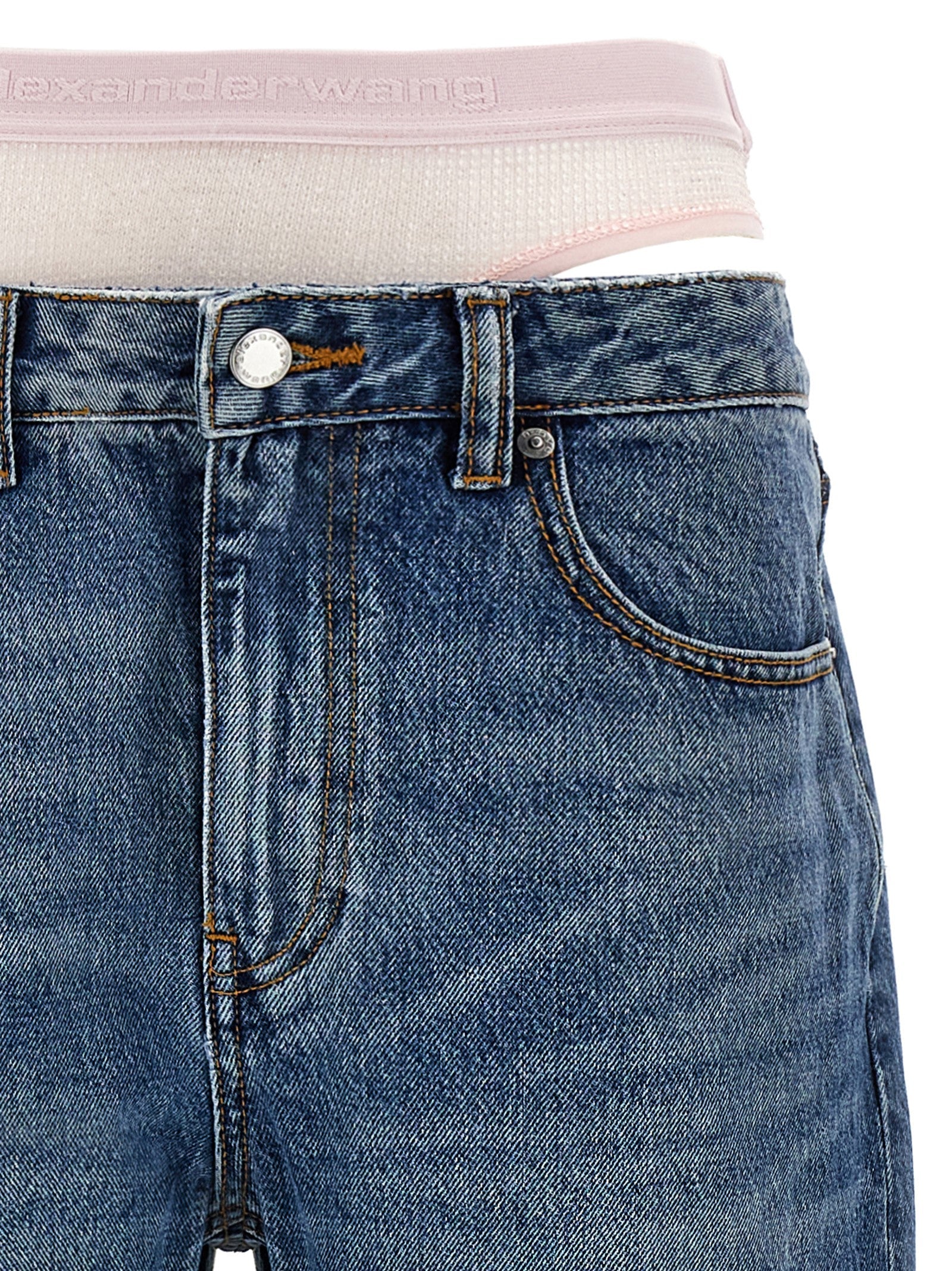 DENIM X ALEXANDER WANG - DENIM X ALEXANDER WANG - ’Slit Hem Prestyle Hotfix Mesh Undie’ jeans - Women’s Clothing