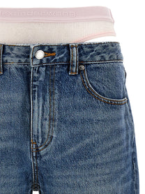 DENIM X ALEXANDER WANG - DENIM X ALEXANDER WANG - ’Slit Hem Prestyle Hotfix Mesh Undie’ jeans - Women’s Clothing