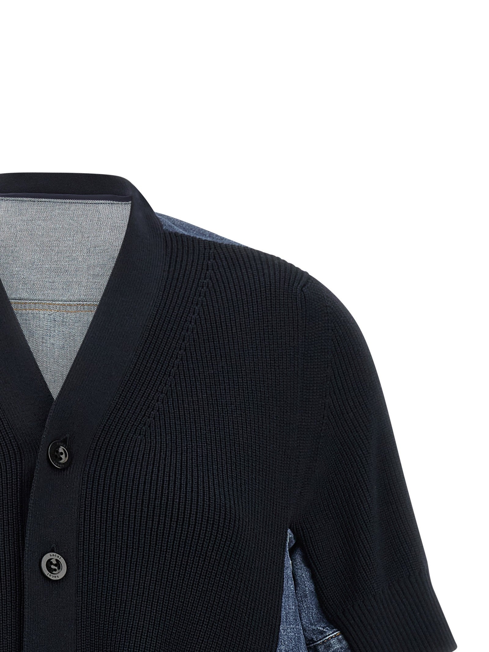Sacai Denim Knit Cardigan Blue