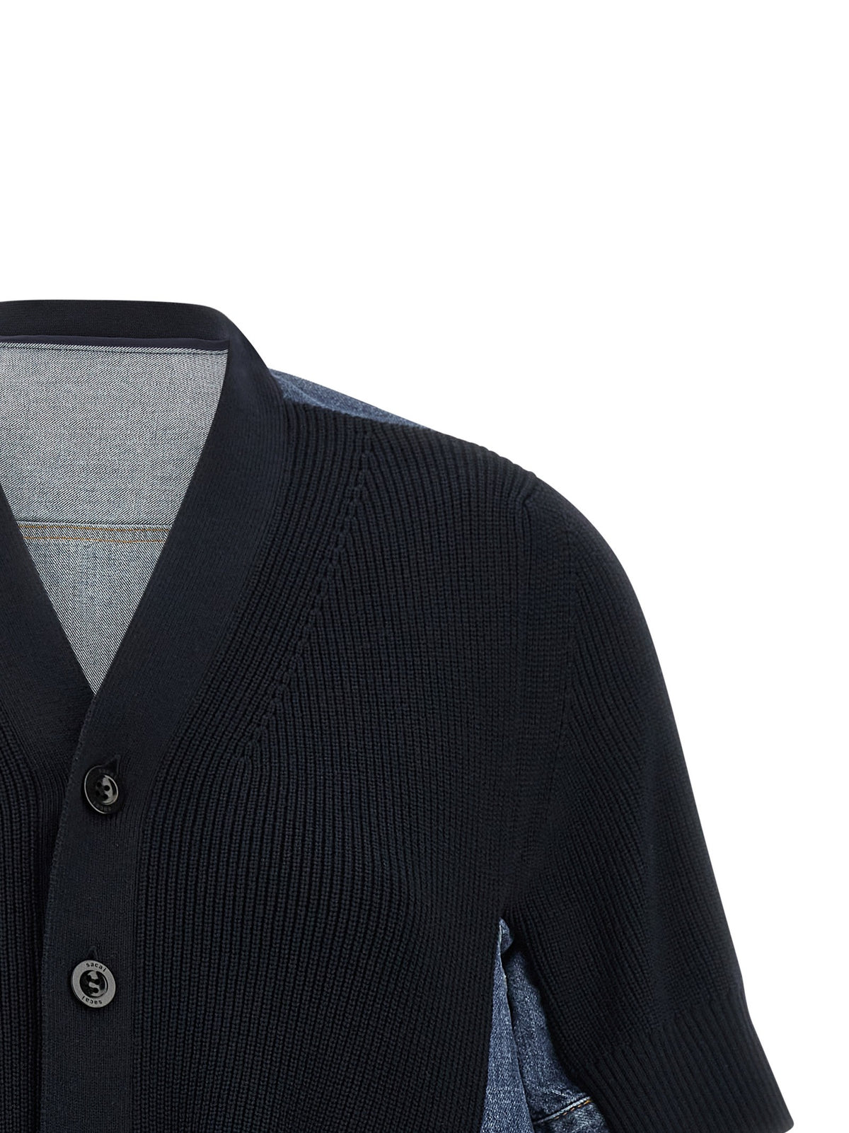 Sacai Denim Knit Cardigan Blue, view 3