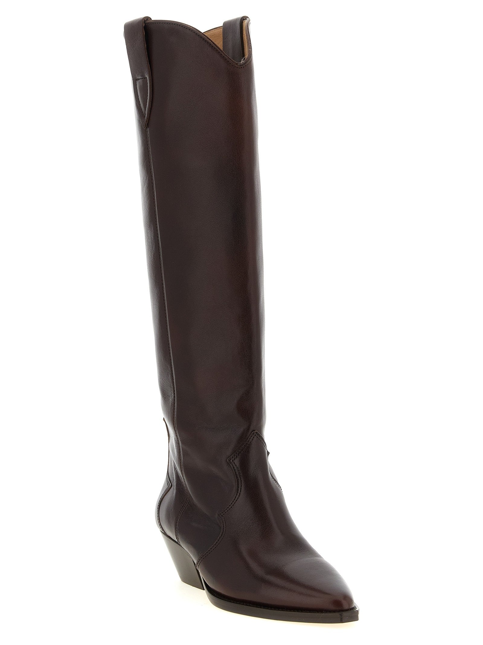 ISABEL MARANT Denvee Western Style High Boots Red