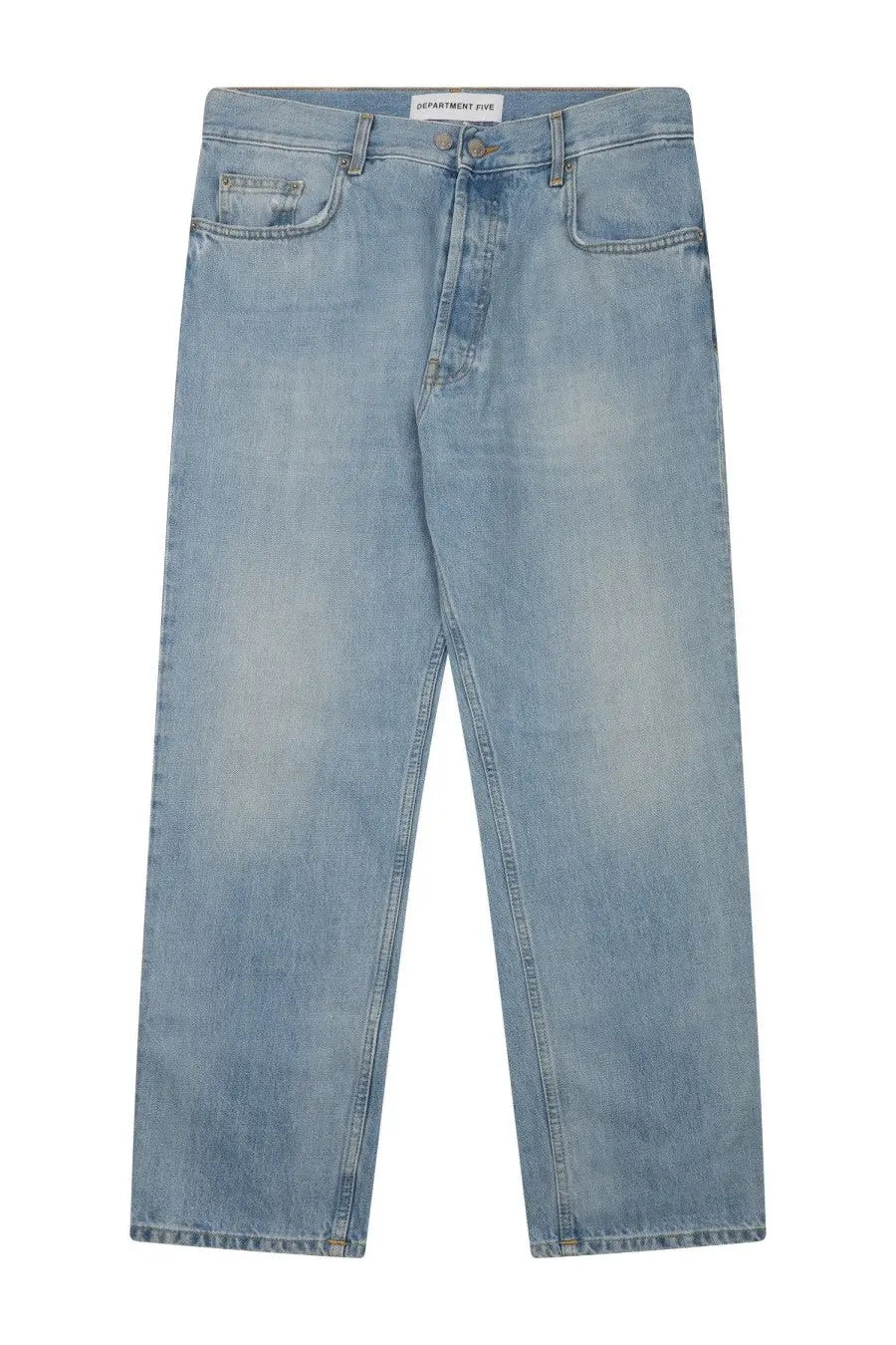 Department five men’s jeans musso blue light-wash denim with straight-leg cut and classic five-pocket design