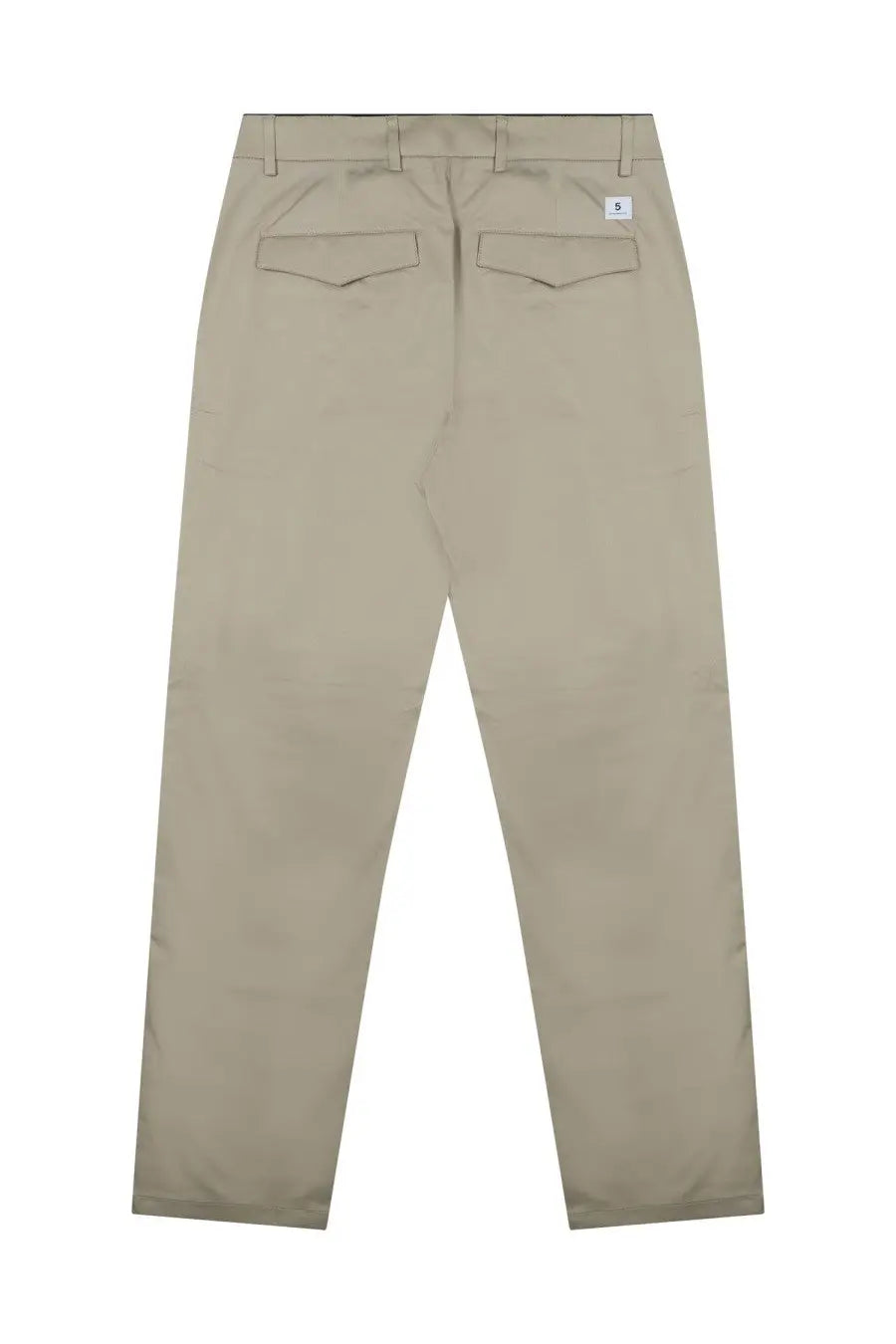 Department five men’s pantalone prince beige khaki straight-leg chino pants with woven texture and rear patch pockets back view