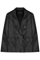 Department5 Women's Leather Blazer Double-Breasted Arielle Black