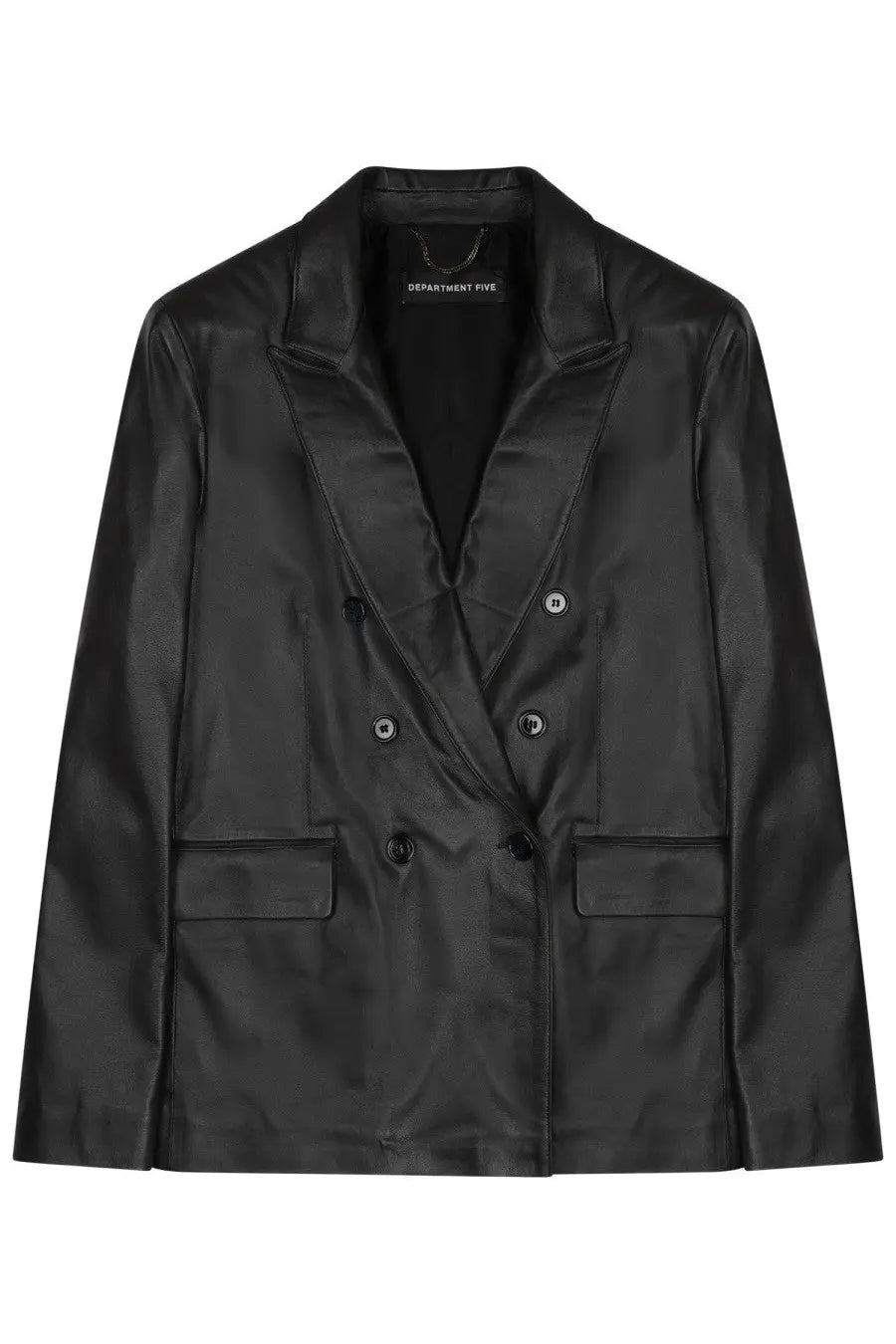Department5 Women's Leather Blazer Double-Breasted Arielle Black