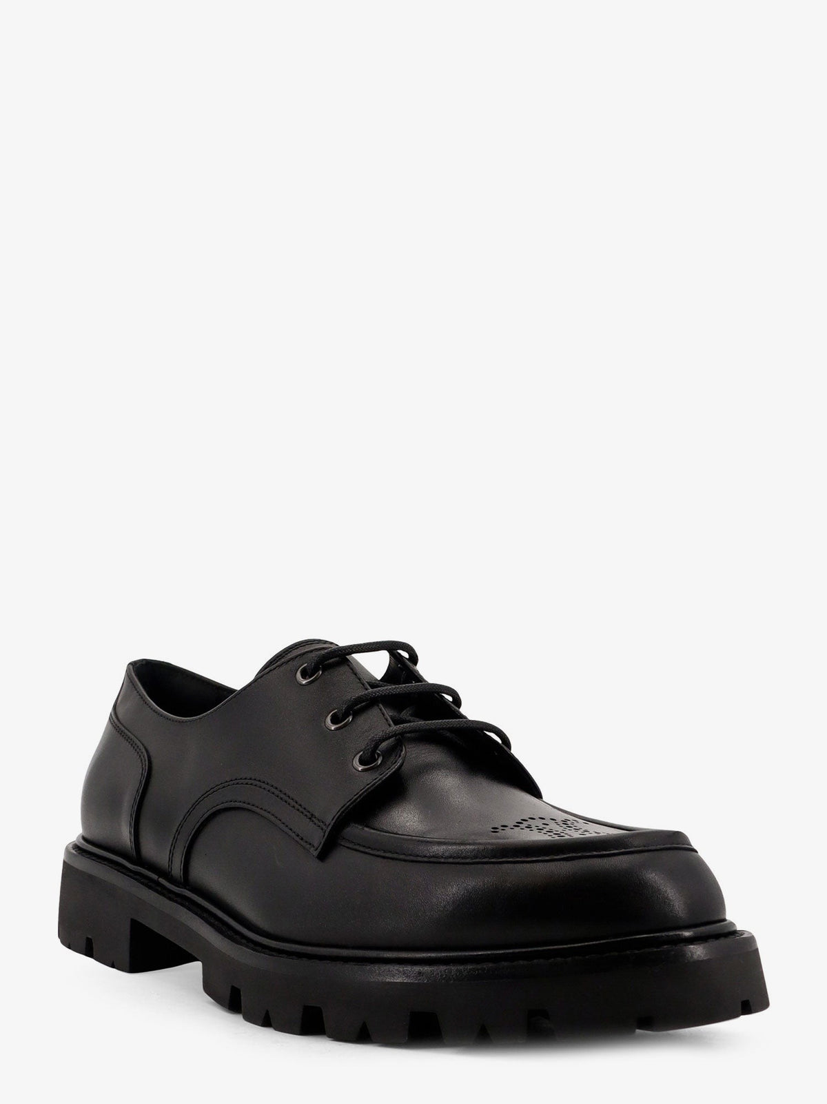 Celine Men's Derby Margaret Leather Lace up Shoes Black, view 2