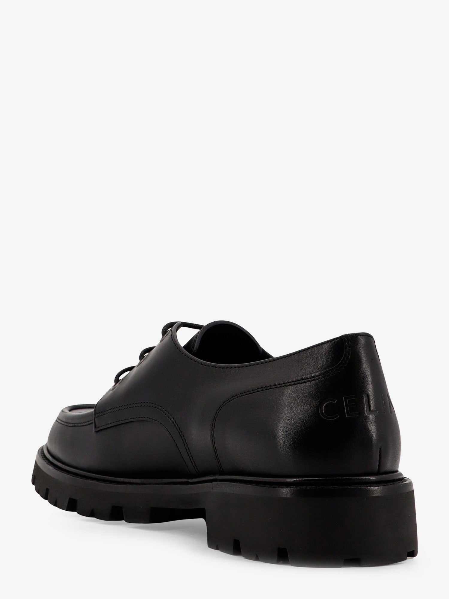 Celine Men's Derby Margaret Leather Lace up Shoes Black