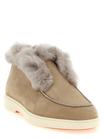 Santoni Desert Ankle Boots Beige
