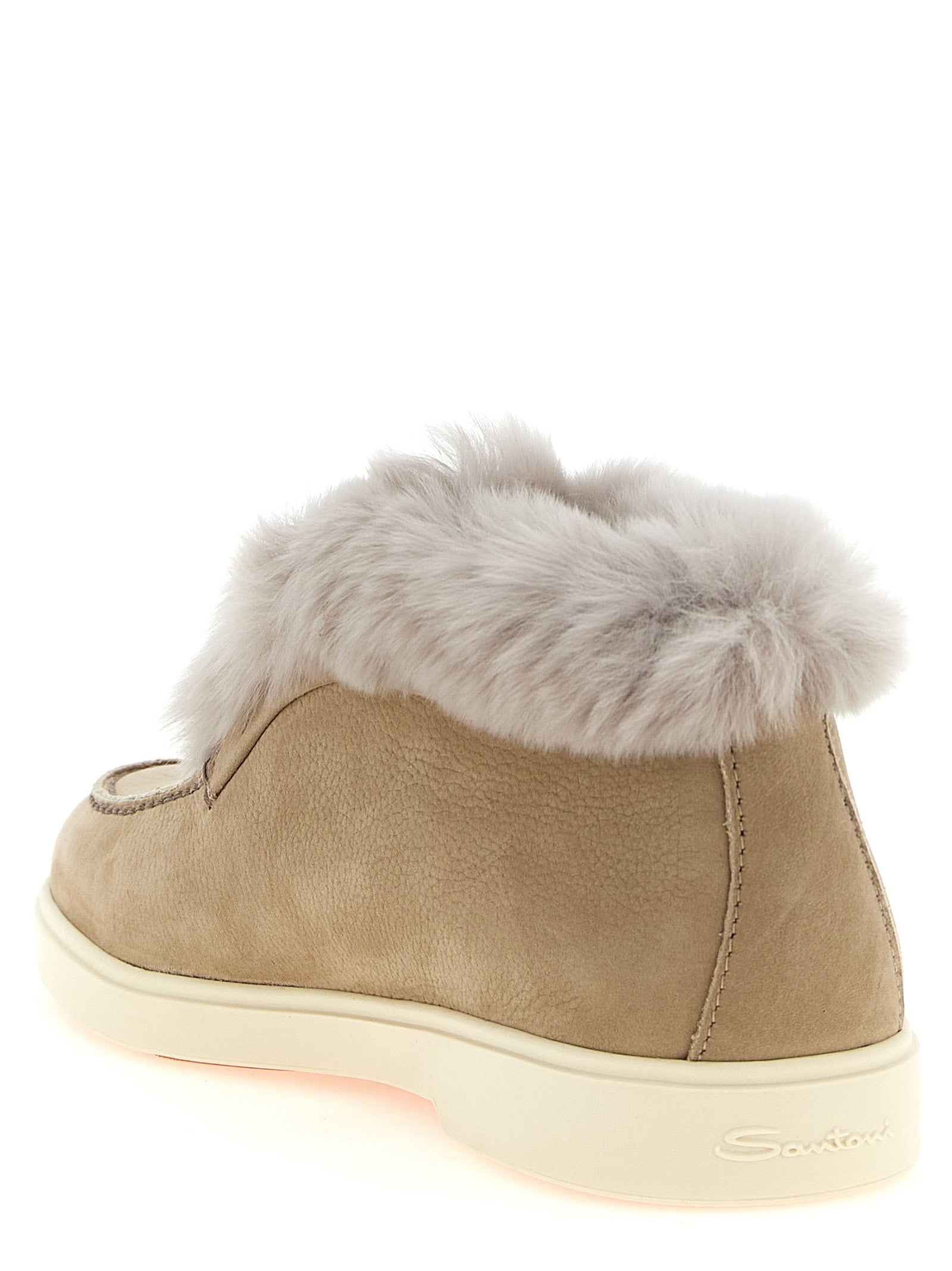 Santoni Desert Ankle Boots Beige