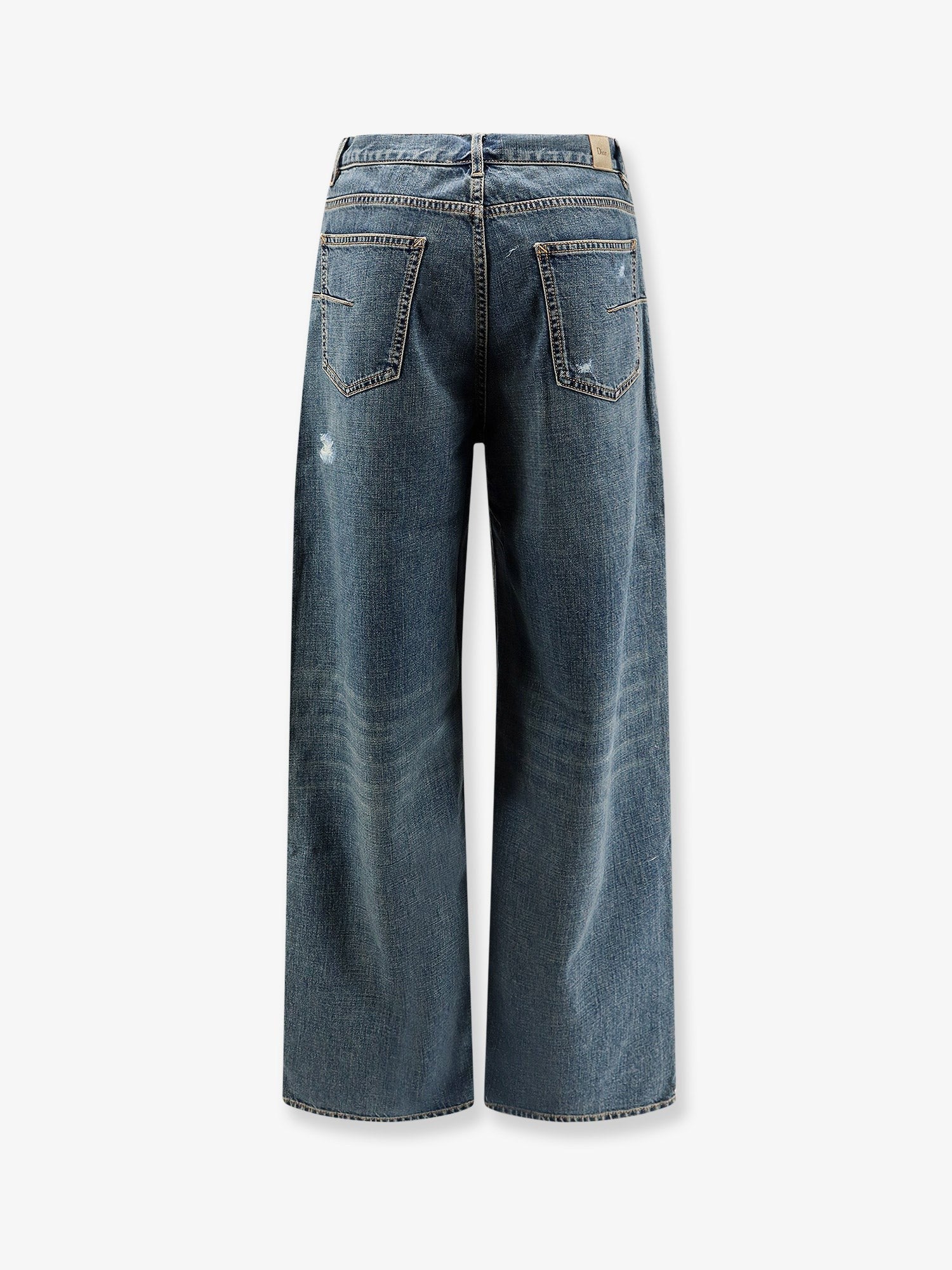 Dior Men's Destroyed Effect Blue Denim Jeans Blue