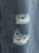 Dior Men's Destroyed Effect Blue Denim Jeans Blue, view 3