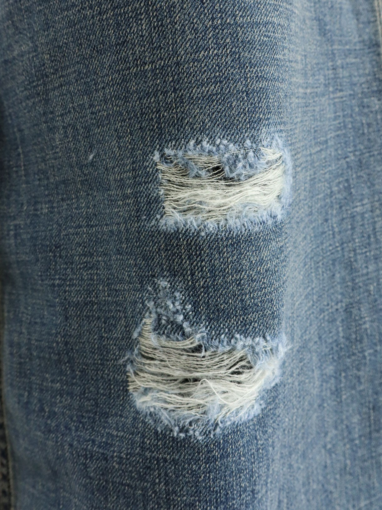 Dior Men's Destroyed Effect Blue Denim Jeans Blue