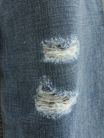 Dior Men's Destroyed Effect Blue Denim Jeans Blue