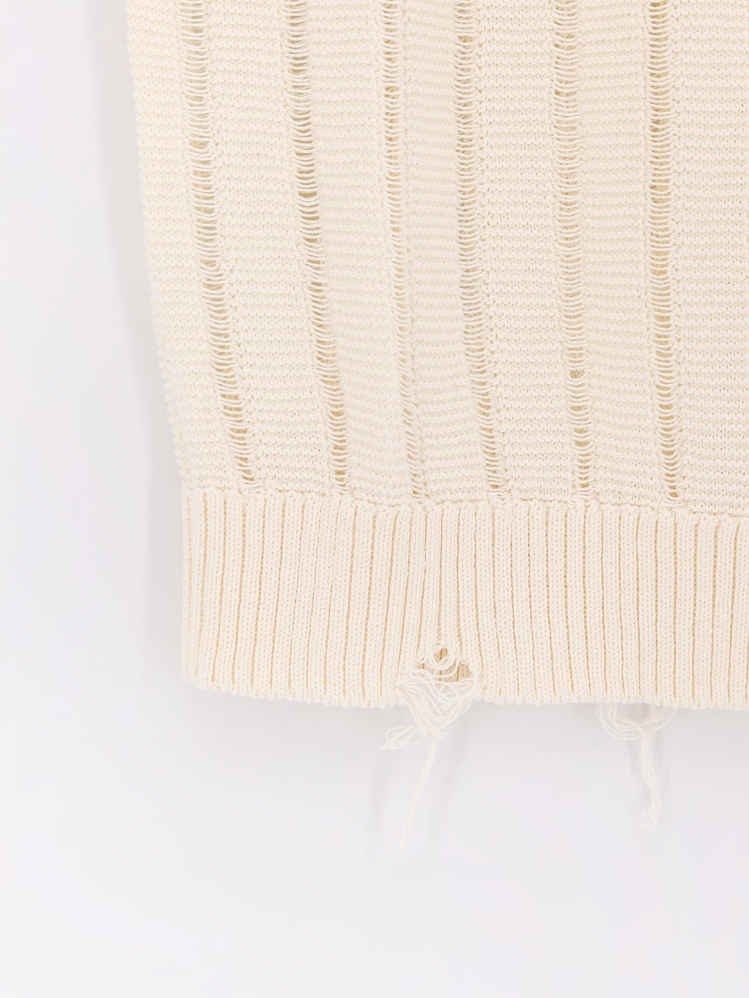 Laneus Men's Destroyed Effect Cotton Vest Beige Laneus