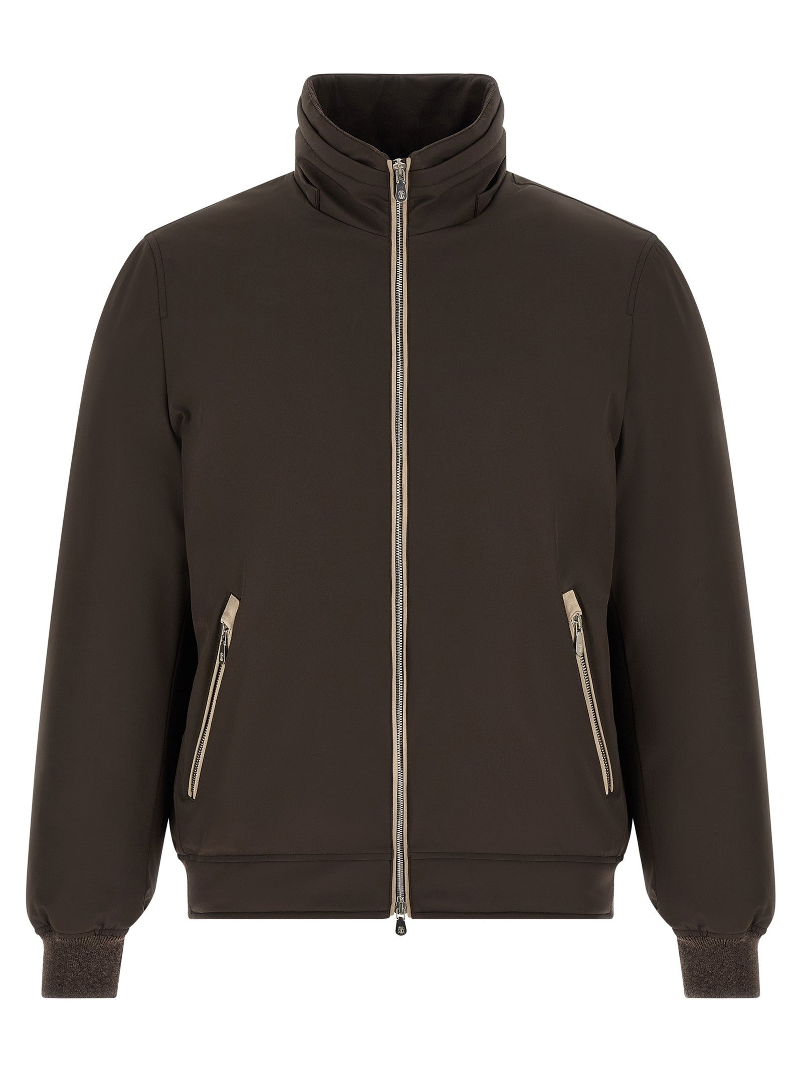Brunello Cucinelli Detachable Hood Down Jacket Brown