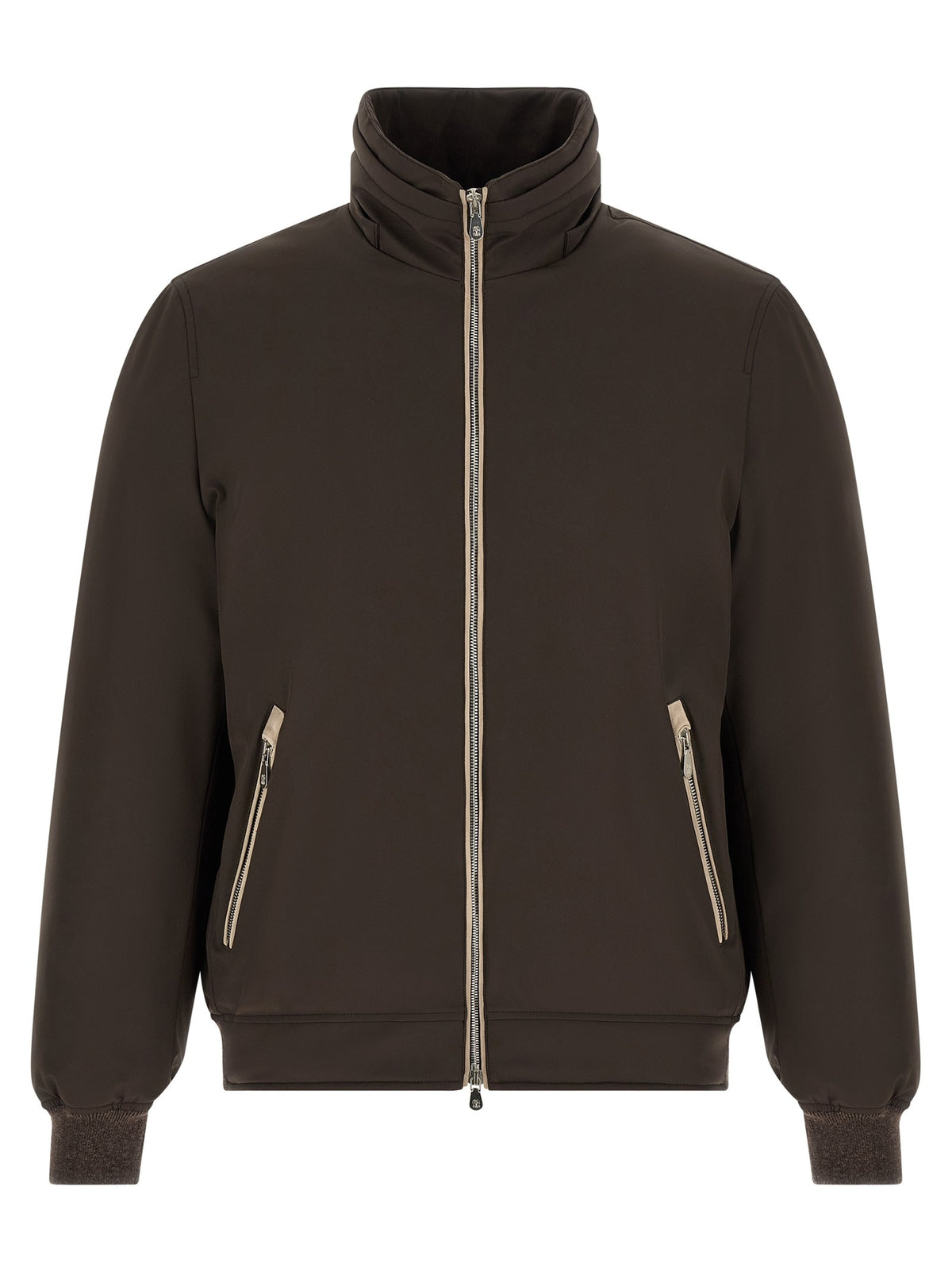 Brunello Cucinelli Detachable Hood Down Jacket Brown, view 2