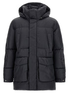 Laminar Detachable Hood Down Jacket Black