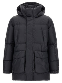 Laminar Detachable Hood Down Jacket Black