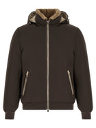 Brunello Cucinelli Detachable Hood Down Jacket Brown