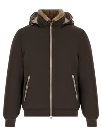 Brunello Cucinelli Detachable Hood Down Jacket Brown