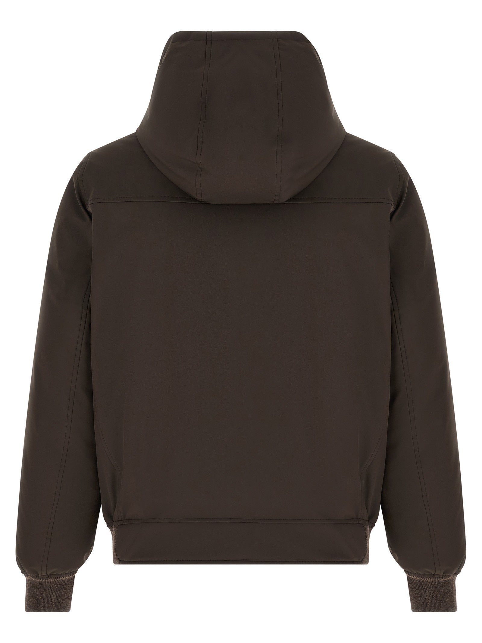 Brunello Cucinelli Detachable Hood Down Jacket Brown
