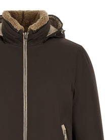 Brunello Cucinelli Detachable Hood Down Jacket Brown