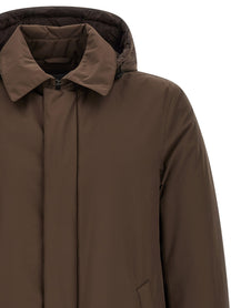 Herno Detachable Hood Parka Brown