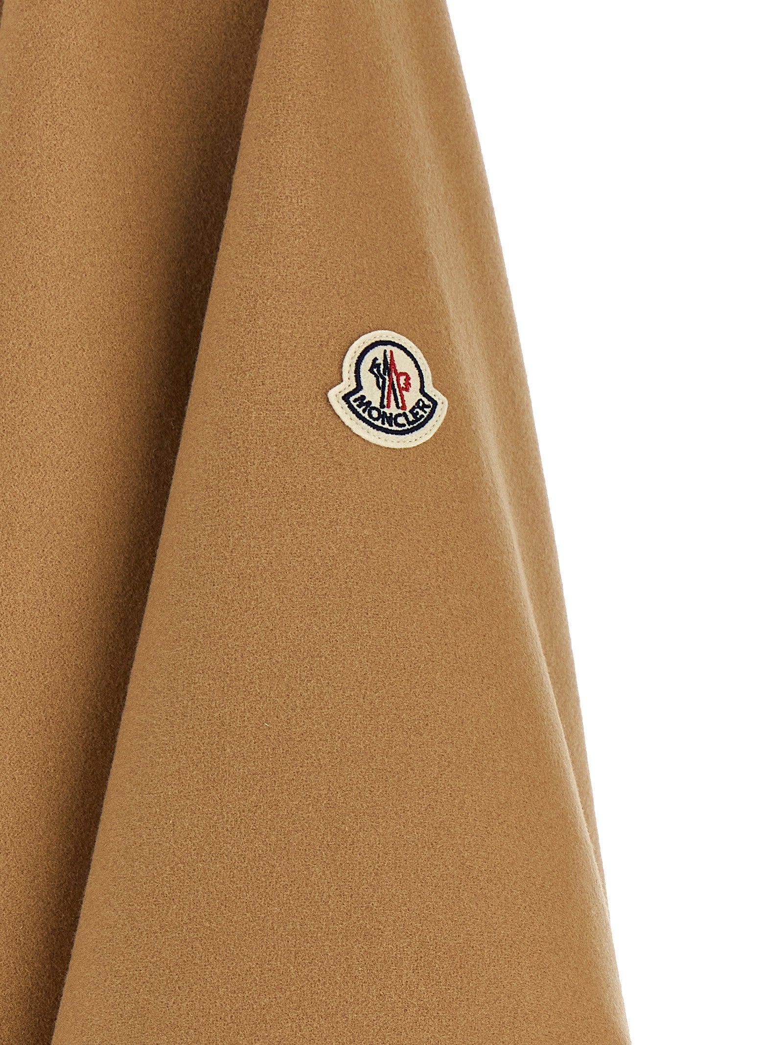 Moncler Detachable Hooded Cape Beige
