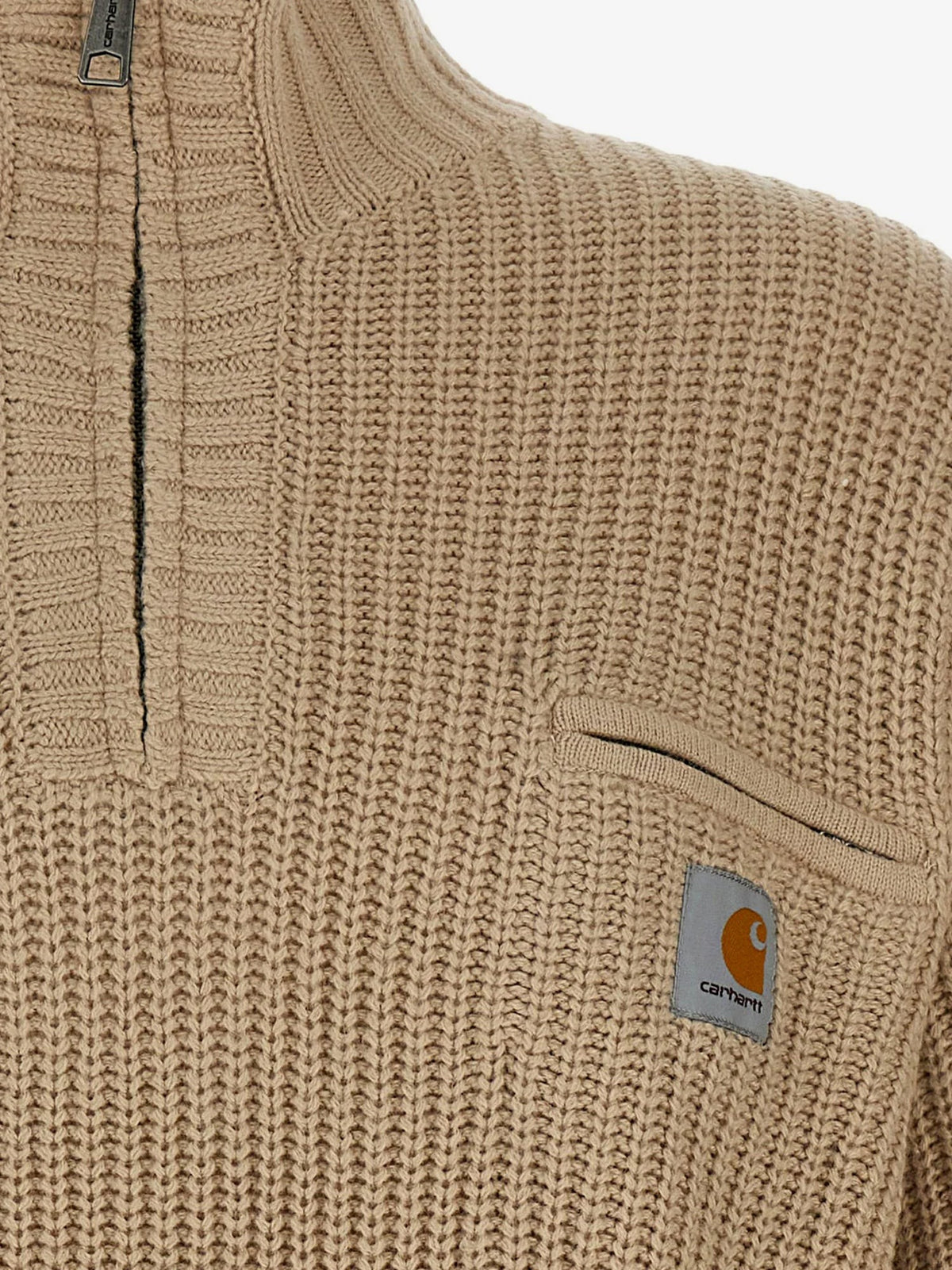 Carhartt Wip Men's Detroit Half Zip Acryilic Blend Sweater White, view 3