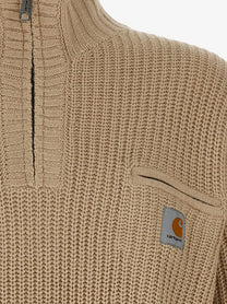 Carhartt Wip Men's Detroit Half Zip Acryilic Blend Sweater White