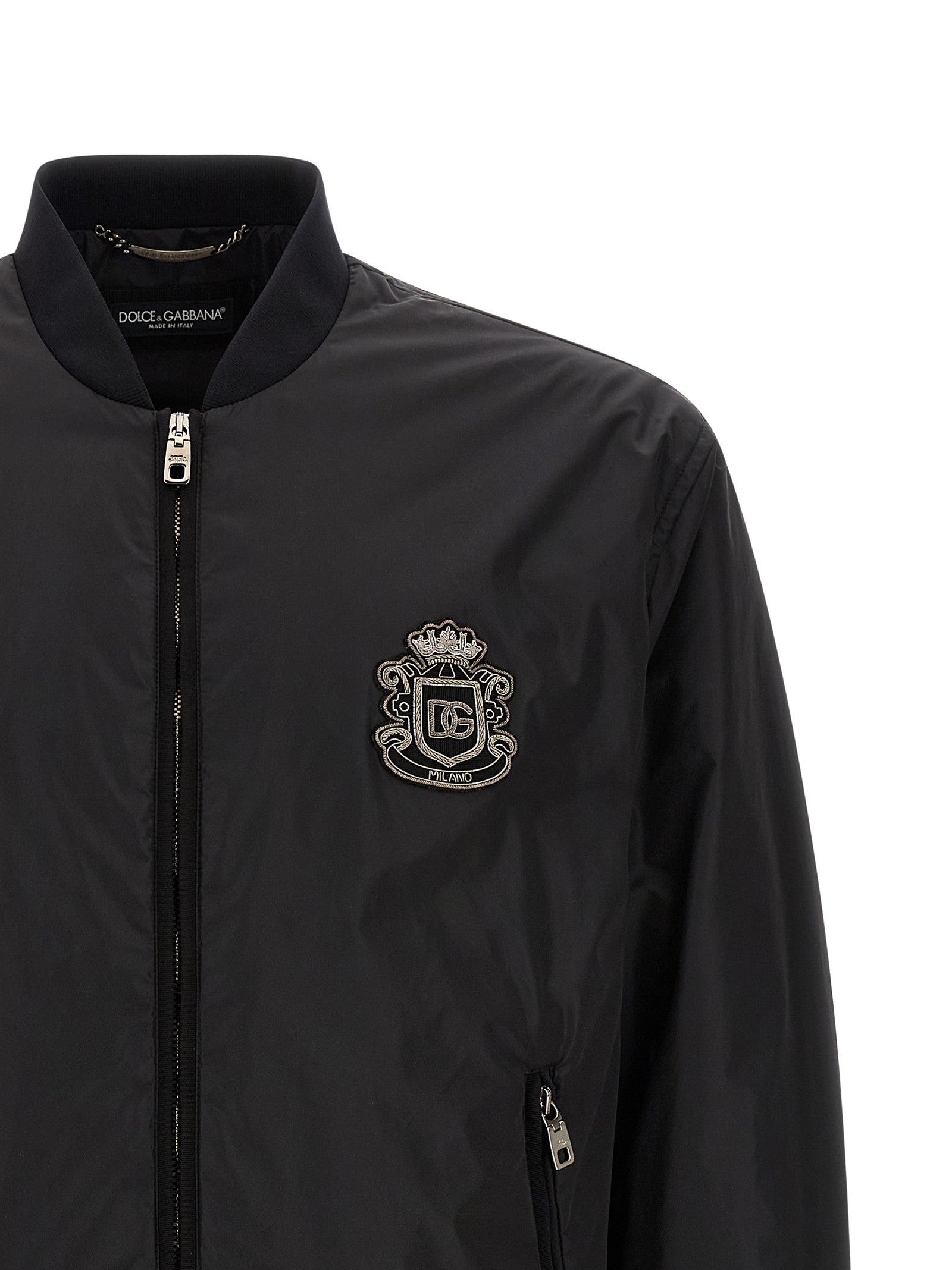 Dolce &amp; Gabbana DG Patch Bomber Jacket Black