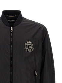 Dolce &amp; Gabbana DG Patch Bomber Jacket Black