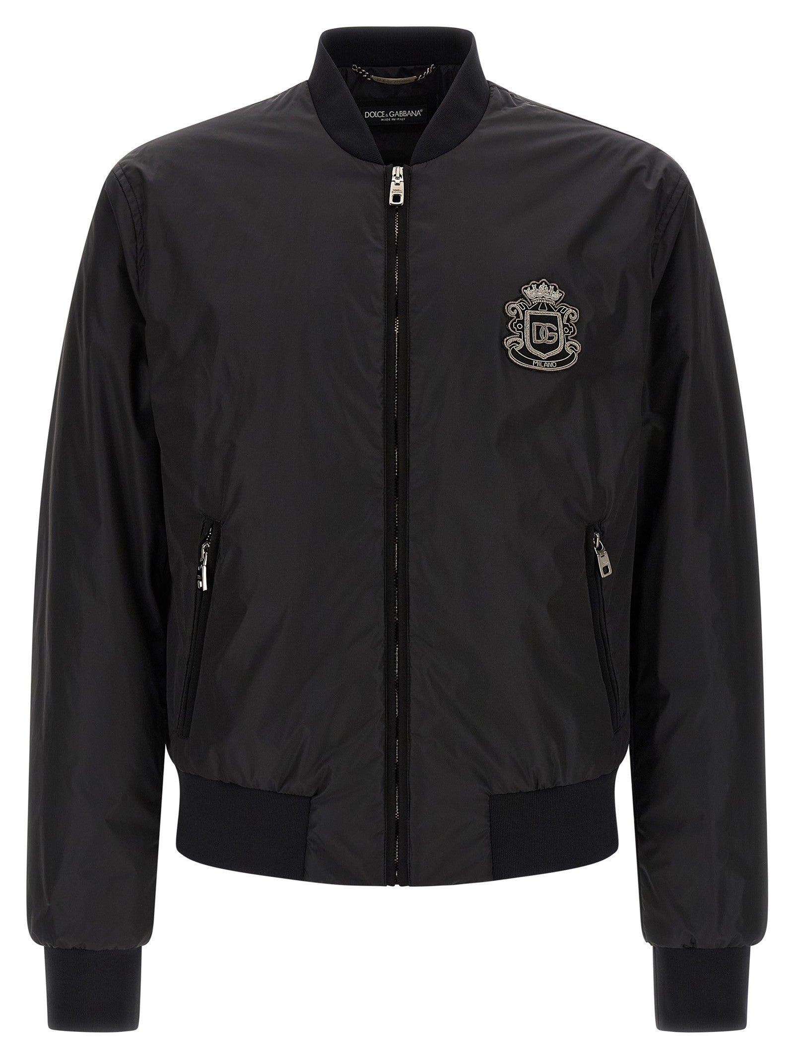 Dolce &amp; Gabbana DG Patch Bomber Jacket Black