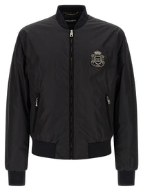 Dolce &amp; Gabbana DG Patch Bomber Jacket Black