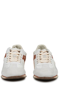 Diadora men’s sneaker equipe vela white leather sneakers in white and tan with classic runner design