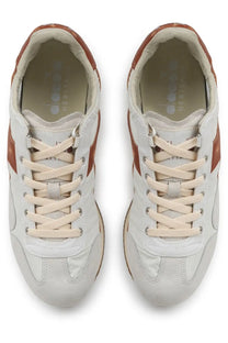 Diadora men’s sneaker equipe vela white in white and terracotta with classic athletic design and heritage style