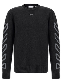 Off-White Diag Arrow Fuzzy Sweater Grey
