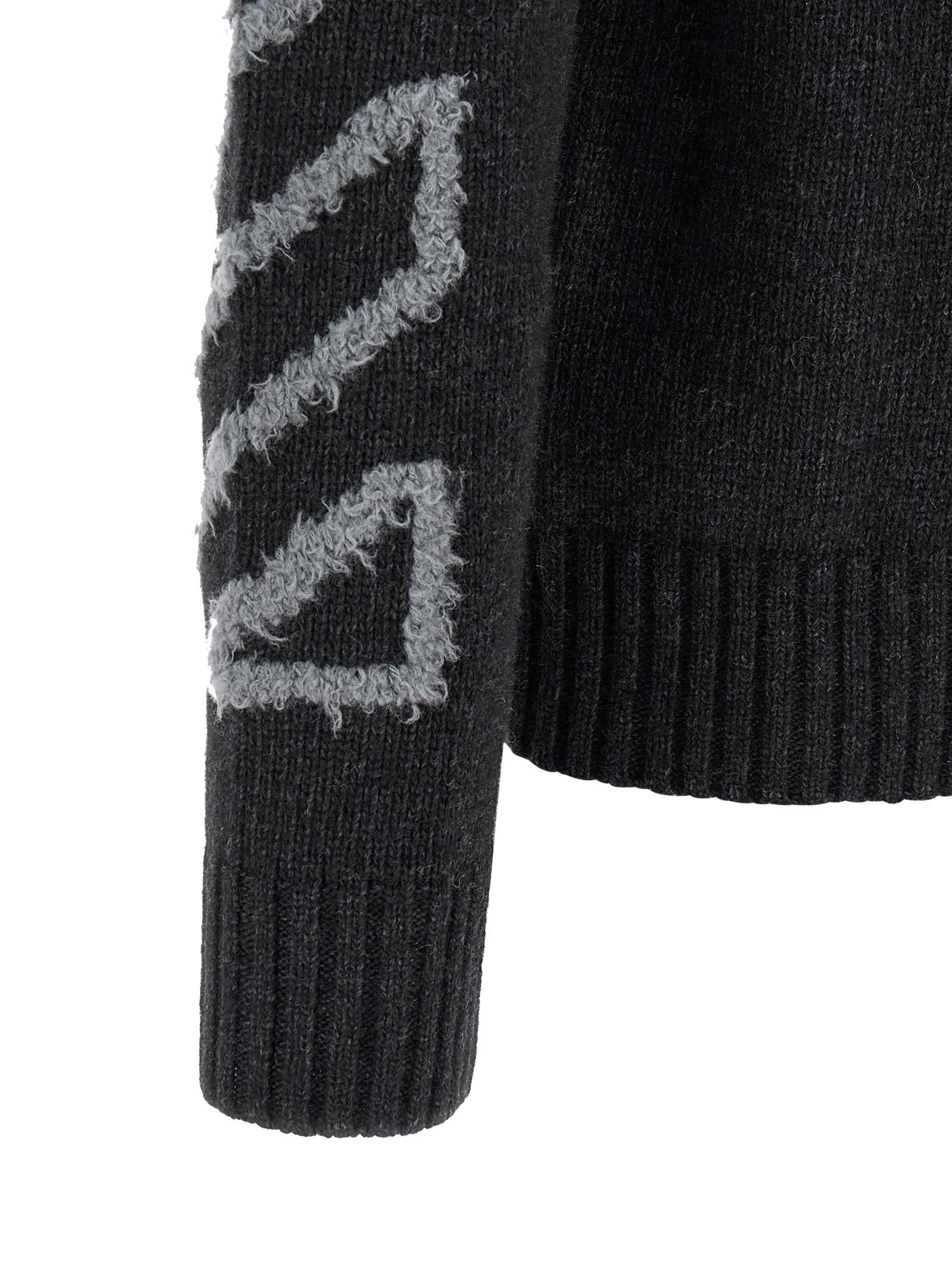 Off-White Diag Arrow Fuzzy Sweater Grey