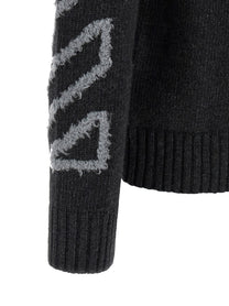 Off-White Diag Arrow Fuzzy Sweater Grey