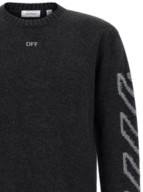 Off-White Diag Arrow Fuzzy Sweater Grey