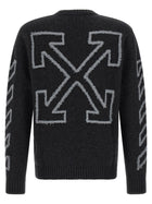 Off-White Diag Arrow Fuzzy Sweater Grey, view 2