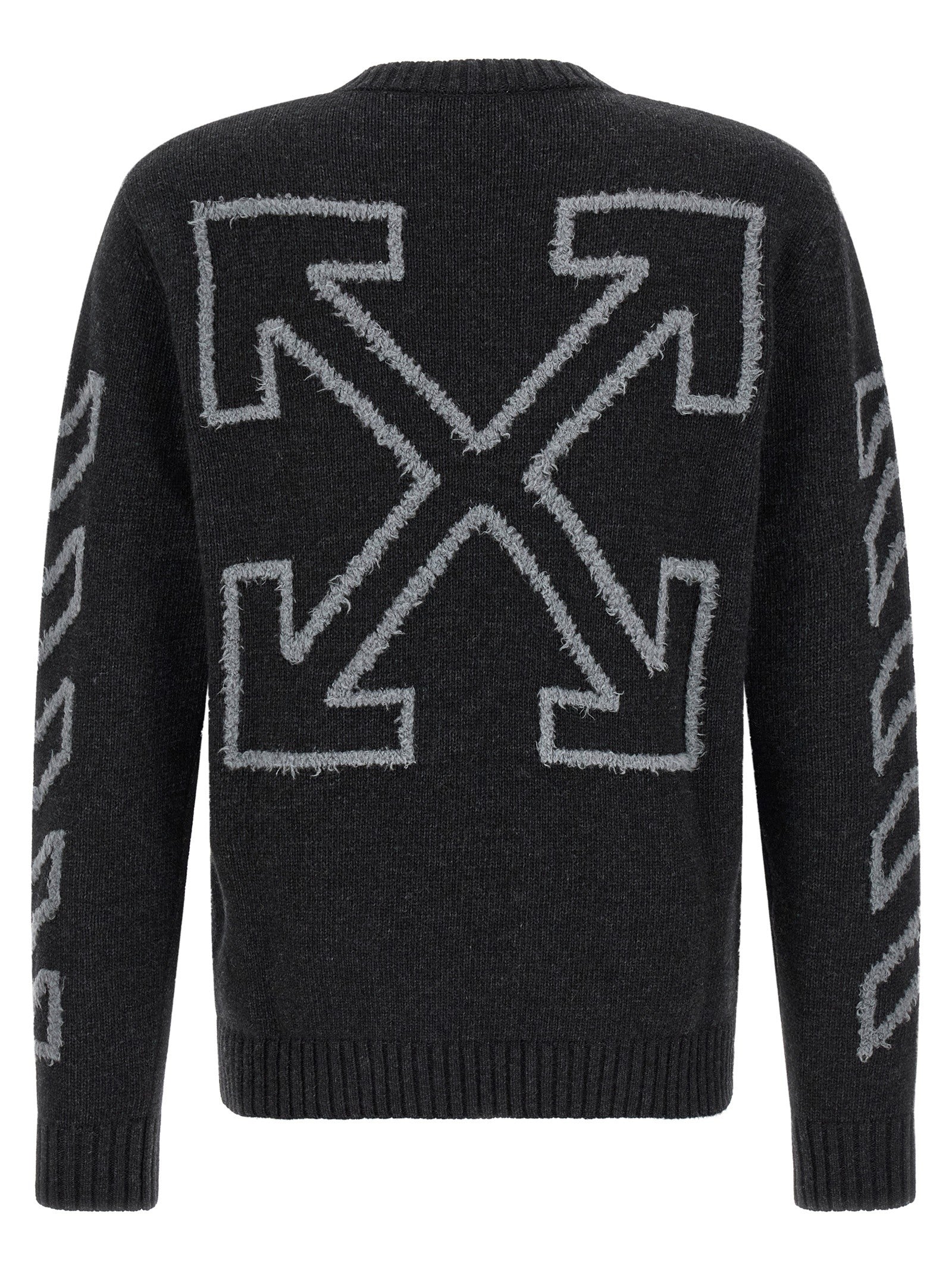 Off-White Diag Arrow Fuzzy Sweater Grey