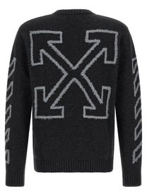 Off-White Diag Arrow Fuzzy Sweater Grey