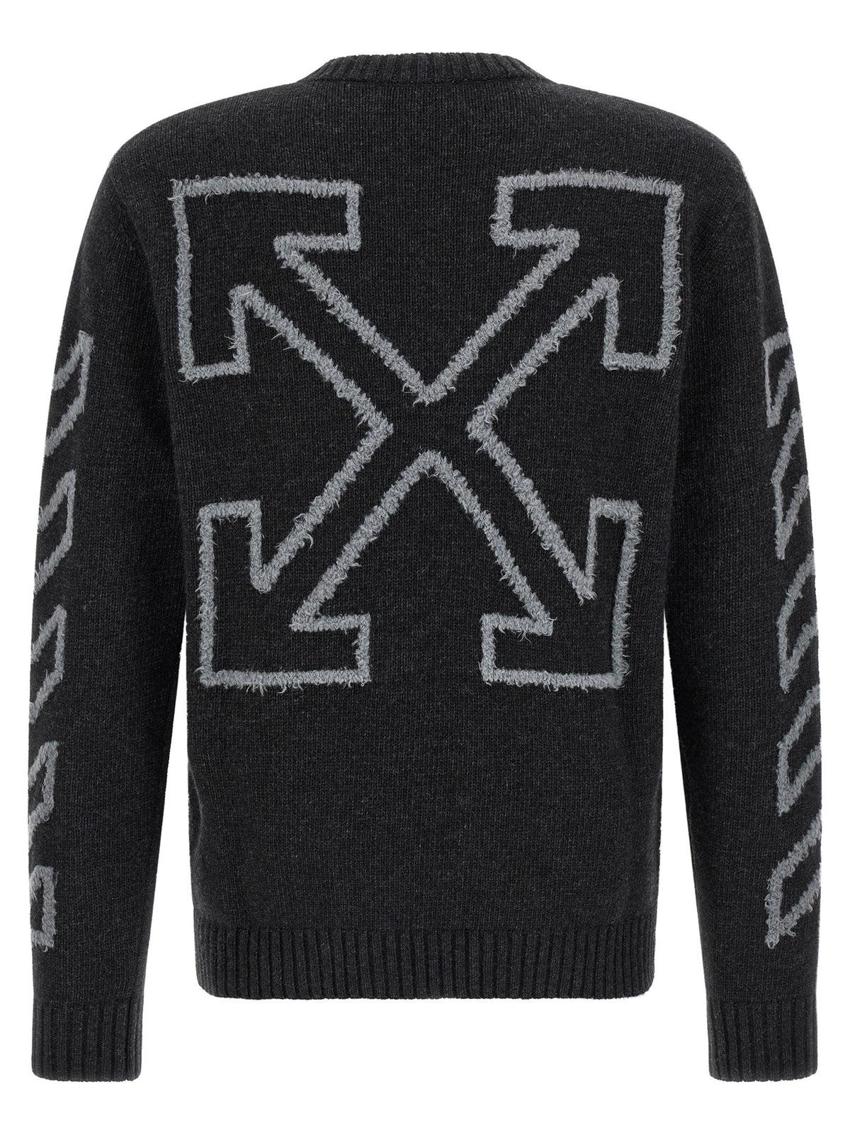 Off-White Diag Arrow Fuzzy Sweater Grey, view 2