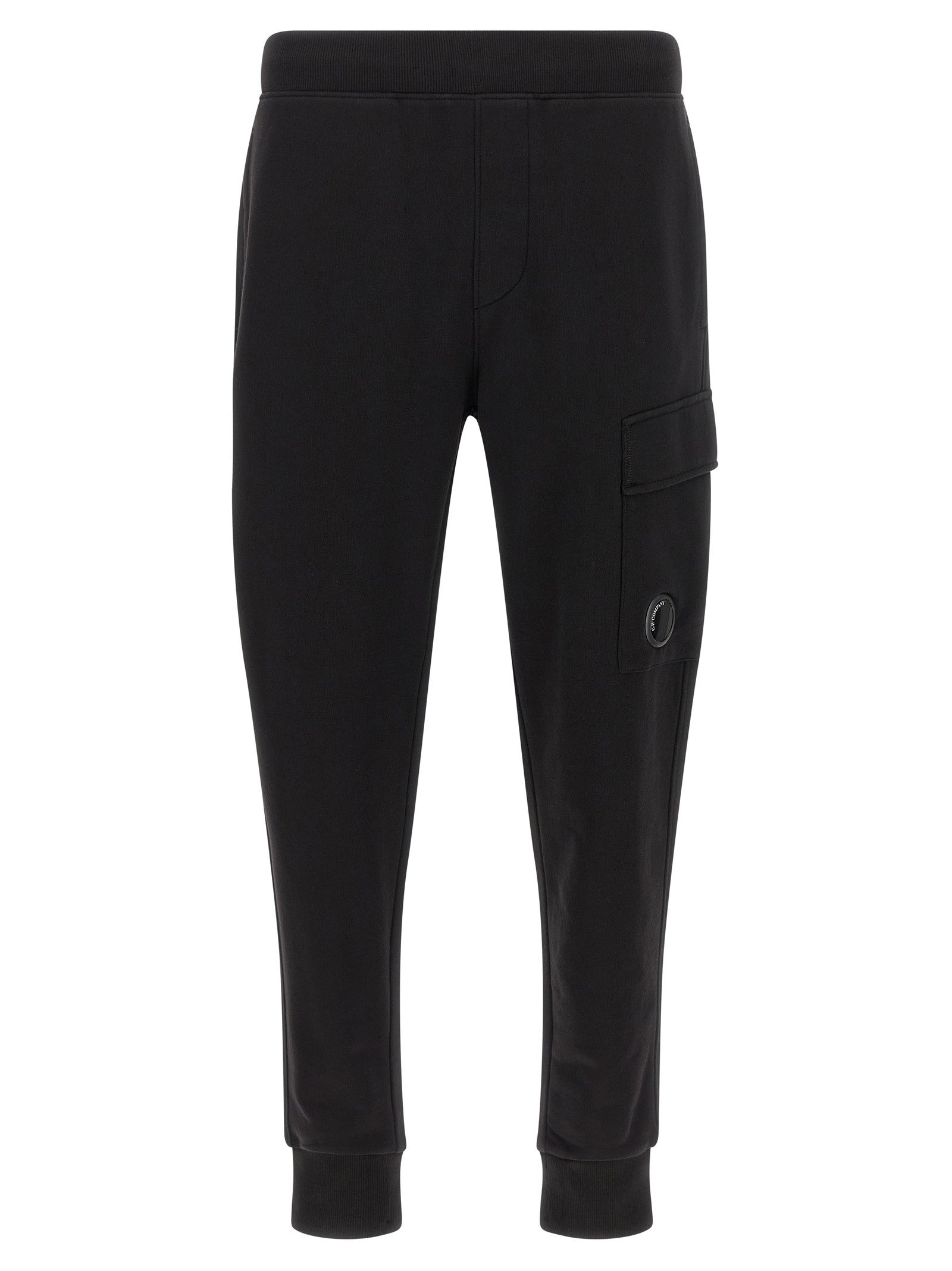 C.P. Company Diagonal Raised Fleece Pants Black