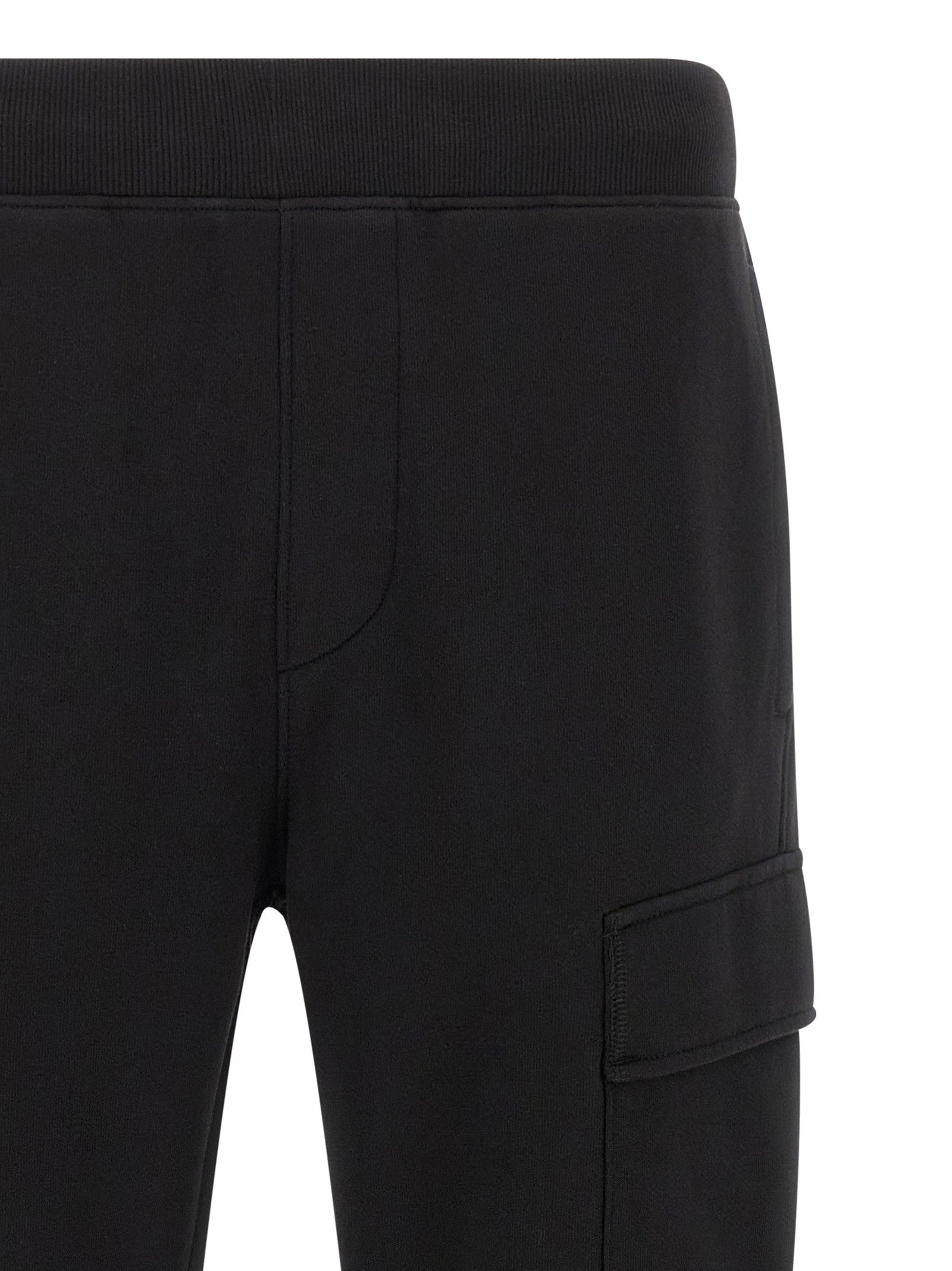 C.P. Company Diagonal Raised Fleece Pants Black
