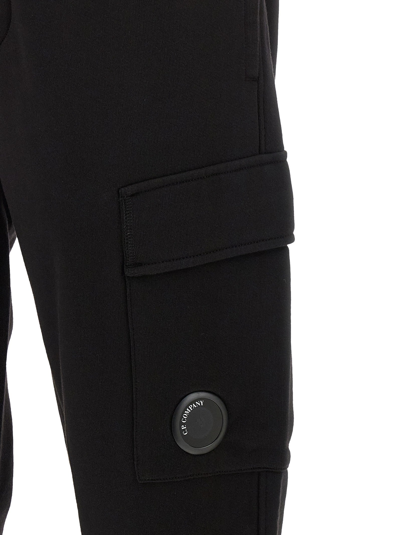 C.P. Company Diagonal Raised Fleece Pants Black
